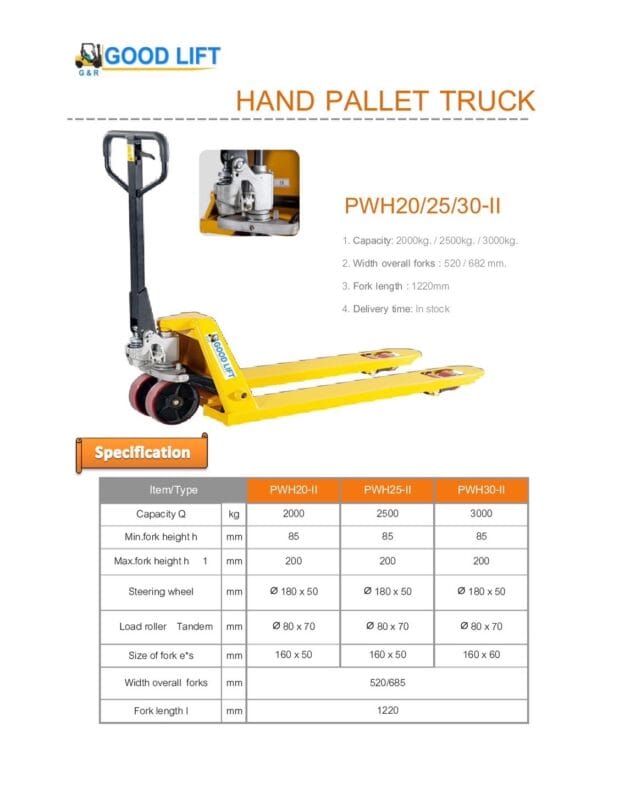 แฮนด์ลิฟท์ Goodlift พร้อมบริการครบวงจร Goodrich Forklift