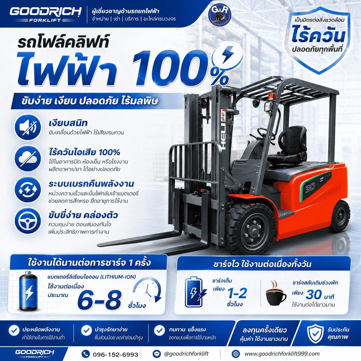 Goodrich Forklift กรีนอินดัสทรี ESG รถยกไฟฟ้าลดคาร์บอน