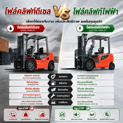 เลือกรถโฟล์คลิฟท์ไฟฟ้าหรือดีเซล ปรึกษา Goodrich Forklift