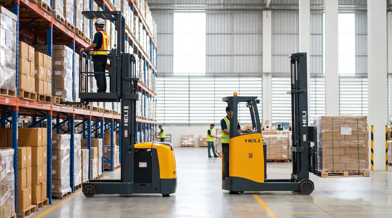 เทียบรถ Order Picker กับ Reach Truck ในคลังสินค้า