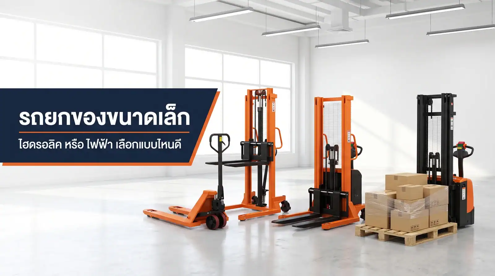 รถยกของขนาดเล็ก แฮนด์ลิฟท์ แฮนด์สแตกเกอร์ และสแตกเกอร์ไฟฟ้า